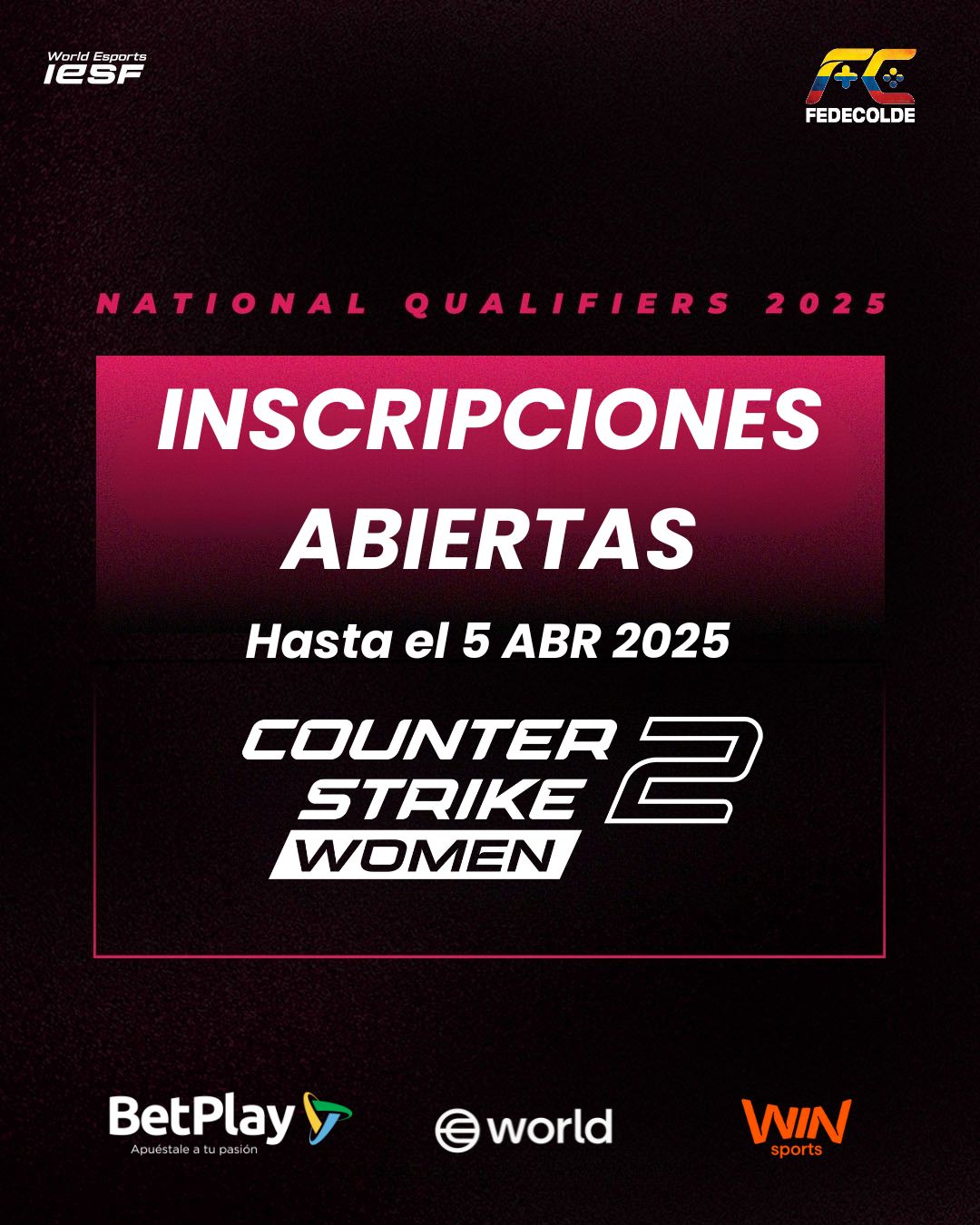 CS2 Femenino - Clasificatorio Campeonato Mundial IESF