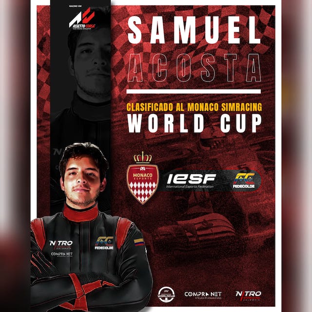 Samuel Acosta se ha clasificado para la Monaco Sim Racing World Cup