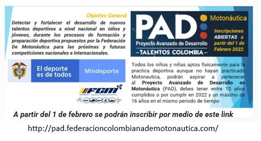 PAD PROYECTO AVANZADO DE DESARROLLO  MOTONAUTICA 2022